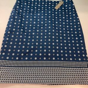 J Crew blue geometric dot skirt